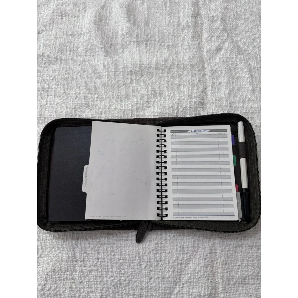 Vintage Mead Five Star Mini Fat Little Day Planner 1996‎ Olive Green EUC!
